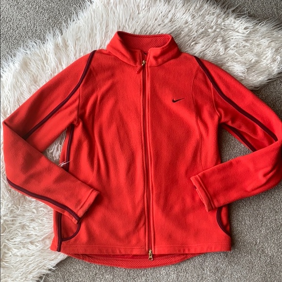 Nike thermafit orange/burgundy jacket Sz M - Picture 1 of 3